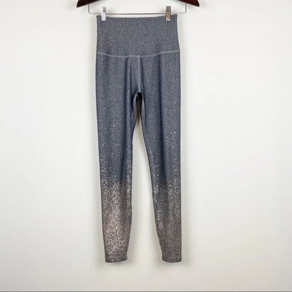 Beyond Yoga Pants - Beyond Yoga Gray Alloy Ombre Sparkle High Waisted Midi Leggings Size S